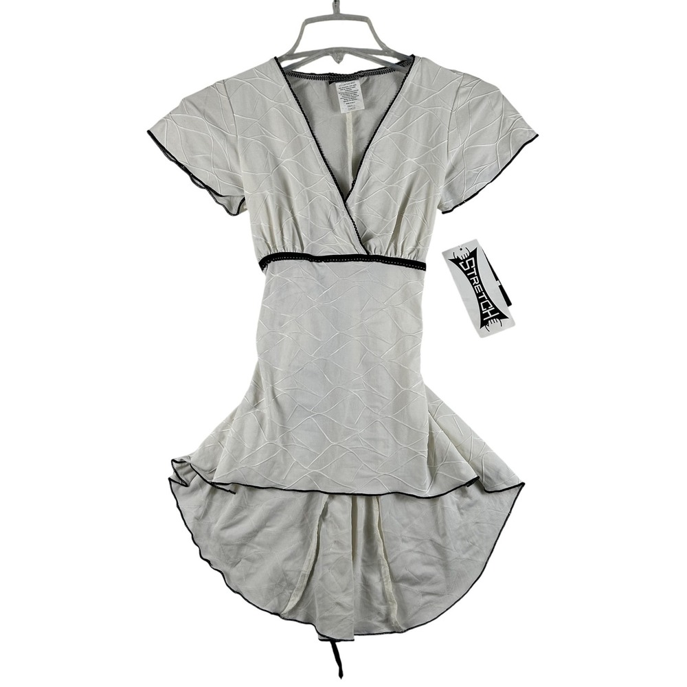 Vintage Wrapper Top Juniors Small Wrap Blouse Flutter Sleeve Babydoll‎ Y2K Fairy